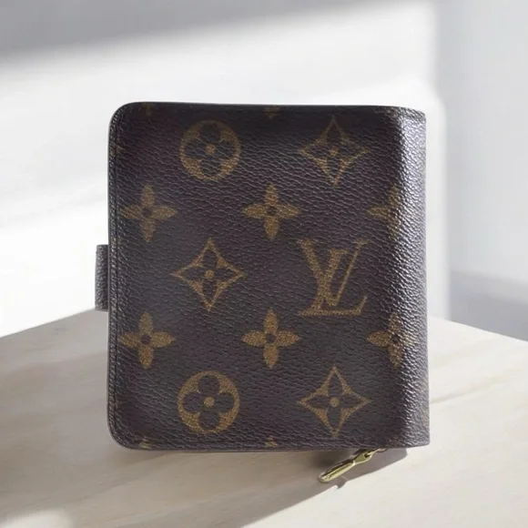 Louis Vuitton LV Monogram Bi-Fold Wallet Leather PVC Brown Used Auth 8B12330 - Picture 3 of 12